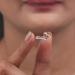 Rose Gold Spiral Lab Grown Diamond Ring