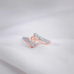 Rose Gold Spiral Lab Grown Diamond Ring