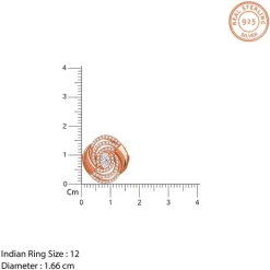 Rose Gold Spiral Sparkle Ring (Size 12)