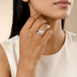 Rose Gold Spiral Sparkle Ring (Size 12)