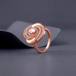 Rose Gold Spiral Sparkle Ring (Size 12)