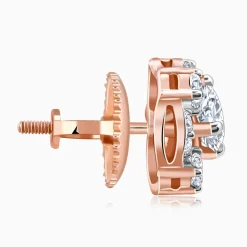 Rose Gold Spring Halo Lab Grown Diamond Earrings