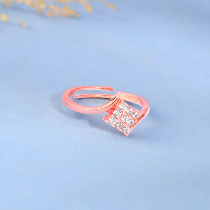 Rose Gold Square Cluster Ring