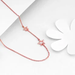 Rose Gold Star Crossed Lovers Necklace