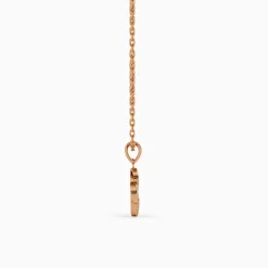 Rose Gold Starlit Clover Pendant with Link Chain