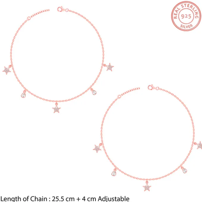 Rose Gold Starry Charm Anklet