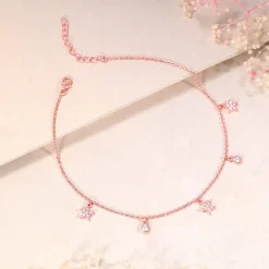 Rose Gold Starry Charm Anklet
