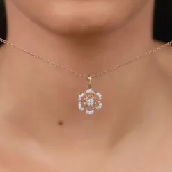 Rose Gold Stately Diamond Pendant