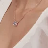 Rose Gold Studded Baguette Necklace