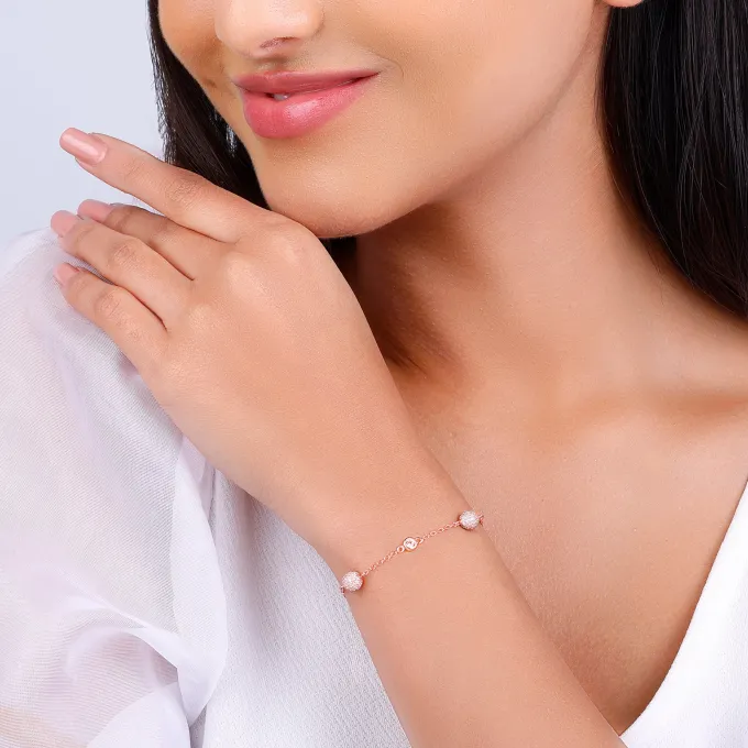 Rose Gold Studded Bubble Bracelet