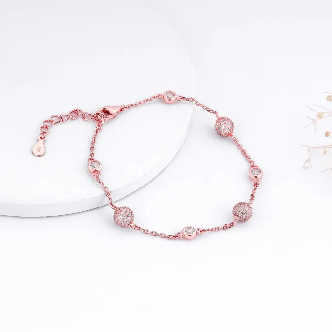 Rose Gold Studded Bubble Bracelet