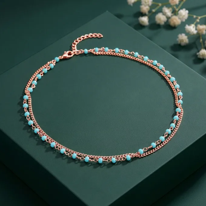 Rose Gold Studded Classy Anklet