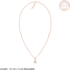 Rose Gold Studded Evil Eye Pendant