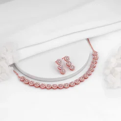 Rose Gold Studded Flower Set of Two