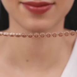 Rose Gold Studded Flower Bracelet