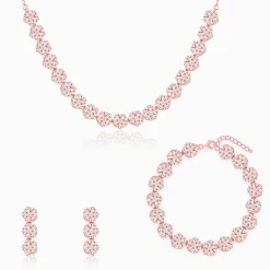 Rose Gold Studded Flower Set of Three