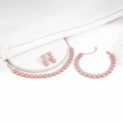 Rose Gold Studded Flower Set of Three
