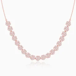 Rose Gold Studded Flower Necklace