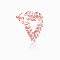 Rose Gold Studded Heart Earrings