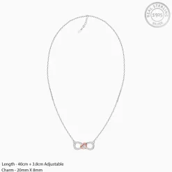 Rose Gold Studded Infinity Heart Pendant