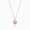 Rose Gold Studded Trinket Pendant With Link Chain