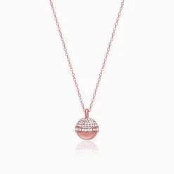 Rose Gold Studded Trinket Pendant With Link Chain