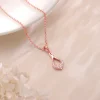 Rose Gold Stylish Drop Pendants With Link Chain