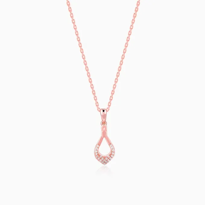 Rose Gold Stylish Drop Pendants With Link Chain