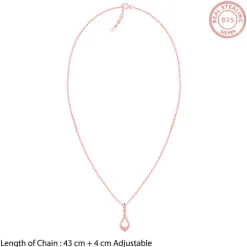 Rose Gold Stylish Drop Pendants With Link Chain