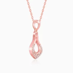 Rose Gold Stylish Drop Pendants With Link Chain
