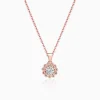 Rose Gold Sun Flower Pendant with Link Chain