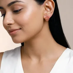 Rose Gold Sunpetal Filigree Earrings
