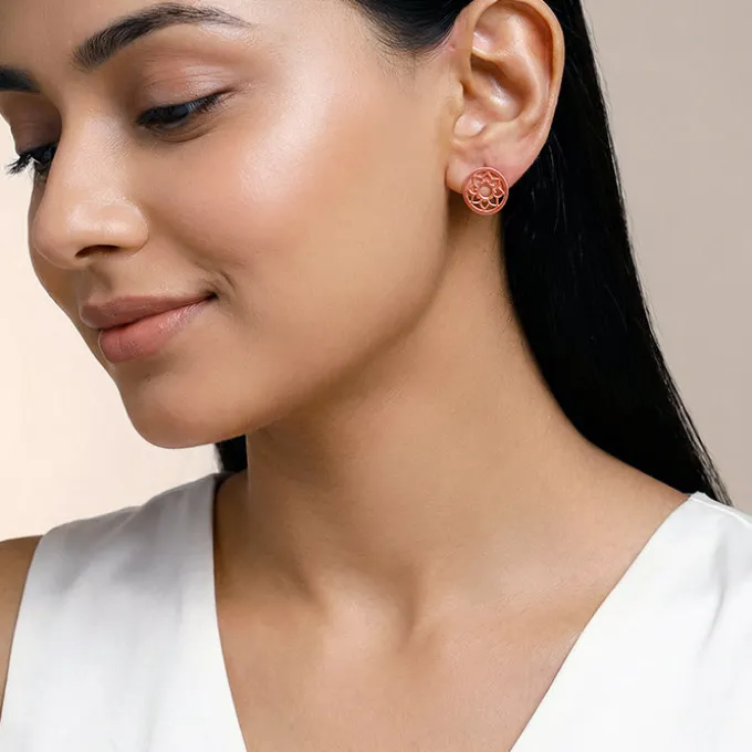 Rose Gold Sunpetal Filigree Earrings