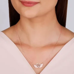 Rose Gold Swan Love Necklace