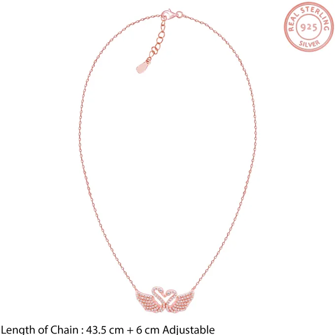 Rose Gold Swan Love Necklace