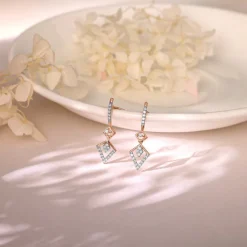 Rose Gold Swanky Diamond Earrings