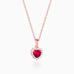 Rose Gold Take Me to Your Heart Pendant With Link Chain