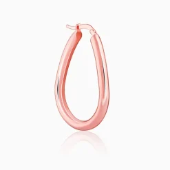 Rose Gold Tapered Hoop Earrings