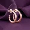 Rose Gold Tapered Hoop Earrings