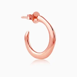 Rose Gold Tapered Hoop Earrings