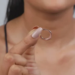 Rose Gold Tapered Hoop Earrings