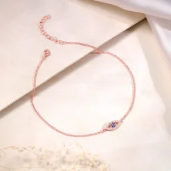Rose Gold The Evil Eye Anklet