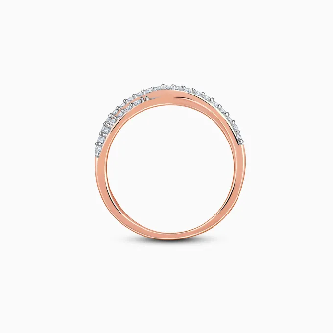Rose Gold Thea Criss Cross Lab Grown Diamond Ring
