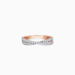 Rose Gold Thea Criss Cross Lab Grown Diamond Ring
