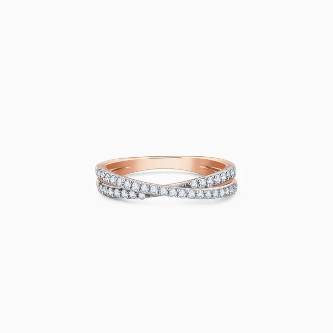 Rose Gold Thea Criss Cross Lab Grown Diamond Ring