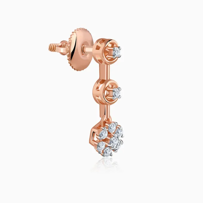Rose Gold Three Graces Lab Grown Diamond Earrings