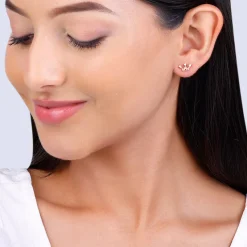 Rose Gold Tiara Stud Earrings