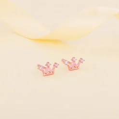 Rose Gold Tiara Stud Earrings