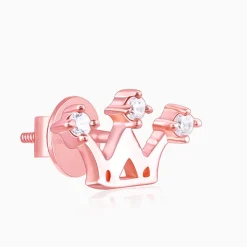 Rose Gold Tiara Stud Earrings