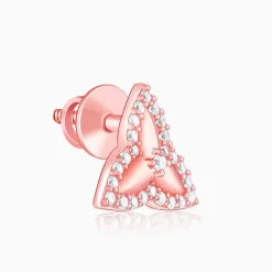 Rose Gold Trillium Trifecta Earrings